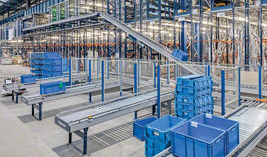 Dopravníkové systémy pre krabice a prepravky