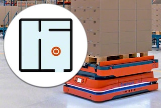 Pri konfigurácii systému AMR skenuje sklad a vygeneruje virtuálnu mapu